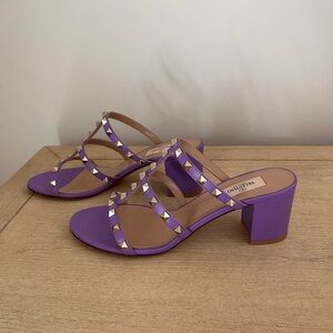 Valentino ROCKSTUD CALFSKIN LEATHER SLIDE SANDAL 60 MM